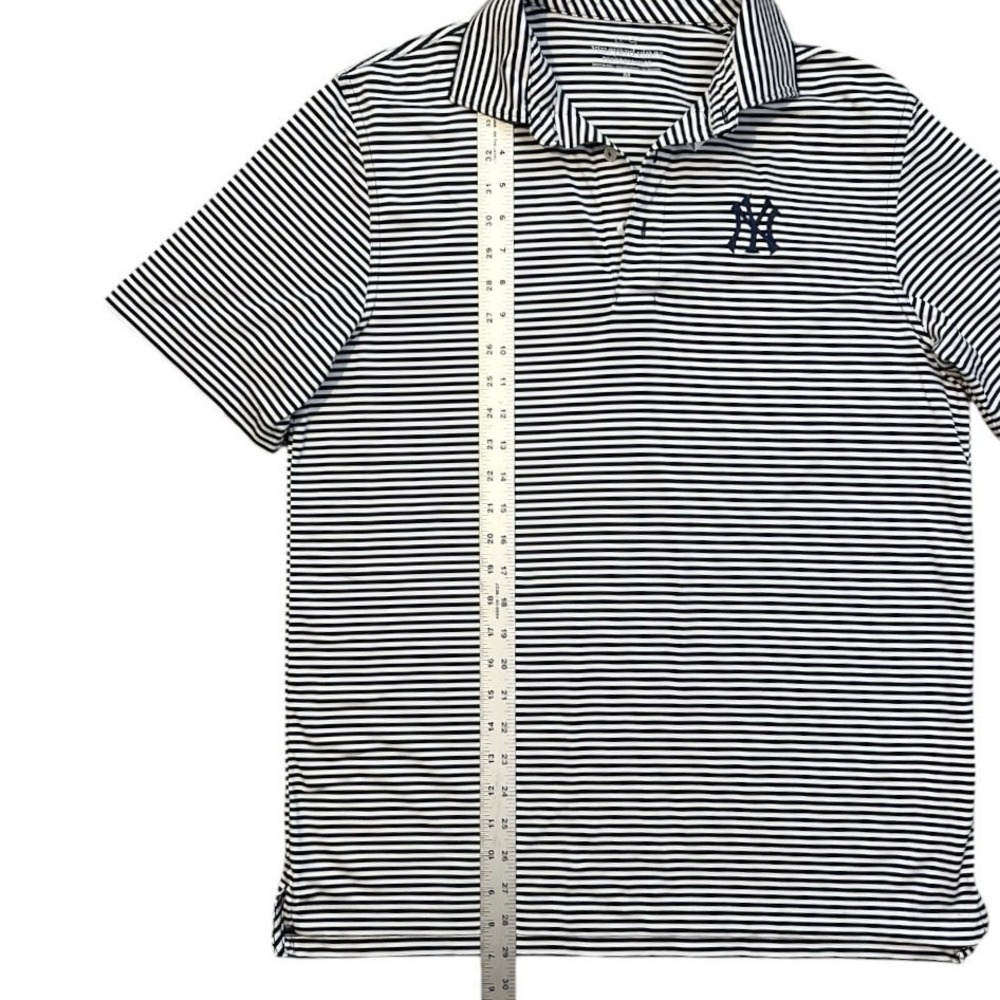 VINEYARD VINES New York Yankees Polo Shirt sz M Blue White Striped MLB Baseball - Picture 5 of 8